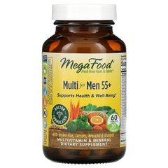 MegaFood, Multi for Men 55+, комплекс витаминов и микроэлементов для мужчин старше 55 лет, 60 таблеток (MGF-10273), фото