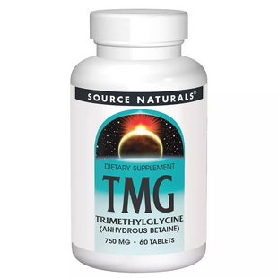 Source Naturals, TMG (триметилгліцин), 750 мг, 60 таблеток (SNS-00876), фото