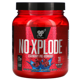 BSN, N.O.-Xplode, Legendary Pre-Workout, зі смаком блакитної малини, 555 г (BSN-00155), фото