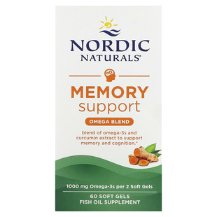 Nordic Naturals, Omega Memory з куркуміном, 500 мг, 60 м'яких желатинових капсул (NOR-01878), фото