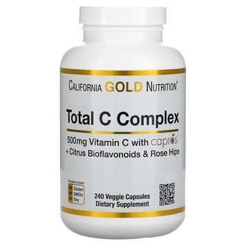 California Gold Nutrition, Total C Complex, 500 мг, 240 рослинних капсул (CGN-01884), фото