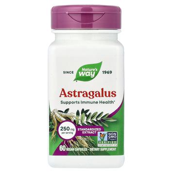Екстракт астрагалу 250 мг Nature's Way Astragalus - 60 веганських капсул, фото