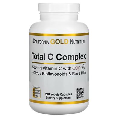 California Gold Nutrition, Total C Complex, 500 мг, 240 рослинних капсул (CGN-01884), фото