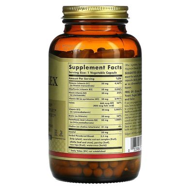 Solgar, Комплекс витаминов В "50", 250 растительных капсул (SOL-01122), фото