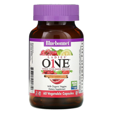 Bluebonnet Nutrition, Ladies 'ONE, комплексные продукты на основе цельных продуктов, 60 растительных капсул (BLB-00135), фото