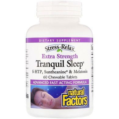 Формула для сну, Stress-Relax Tranquil Sleep, Natural Factors, 60 жувальних таблеток (NFS-02849), фото