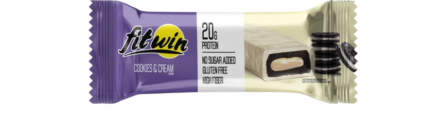 FitWin, Протеїновий батончик, Protein Bar 33%, печиво-крем, 60 г - 1/12 (FTW-23003), фото