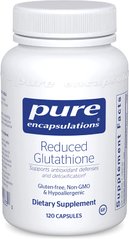 Знижений Глутатіон, Reduced Glutathione, Pure Encapsulations, 120 капсул (PE-00233), фото