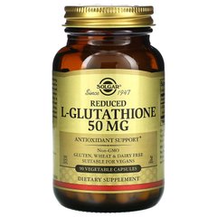 Solgar, Восстановленный L-Glutathione, 50 мг, 90 вегетарианских капсул (SOL-01342), фото