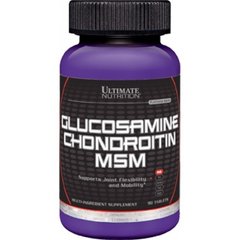 Ultimate Nutrition, Глюкозамін & Хондроїтин + MSM, 90 таблеток (104703), фото