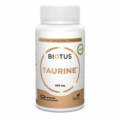 Таурин, Taurine, Biotus, 500 мг, 100 капсул (BIO-531088), фото