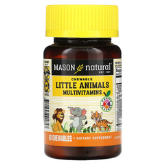 Mason Natural, Little Animals, мультивитамины, фруктовые, 60 жевательных таблеток (MAV-09185), фото