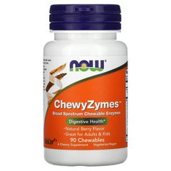 Now Foods, ChewyZymes, натуральний ягідний смак, 90 жувальних таблеток (NOW-02957), фото