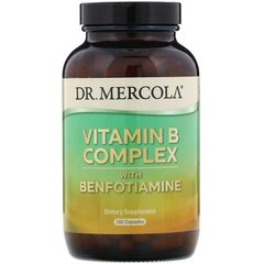 Dr. Mercola, комплекс витаминов группы B с бенфотиамином, 180 капсул (MCL-03180), фото