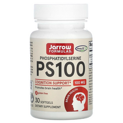 Jarrow Formulas, PS 100 (фосфатидилсерин), 100 мг, 30 гелевых капсул (JRW-16005), фото
