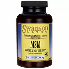 МСМ (метилсульфонилметан), Ultra MSM, Swanson, 1000 мг, 120 капсул (SWV-02655), фото
