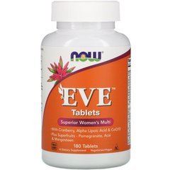 Now Foods, Eve, покращений мультивітамінний комплекс для жінок, 180 таблеток (NOW-03797), фото