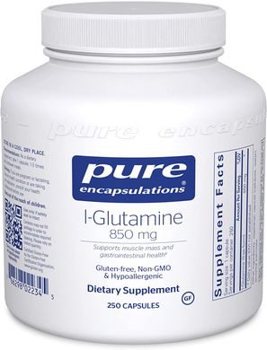 Pure Encapsulations, L-глютамин, 850 мг, 250 капсул (PE-02234), фото