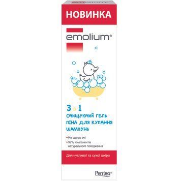 Засіб Emolium 3 в 1: гель для душу, шампунь та піна для ванни - 400 мл, фото