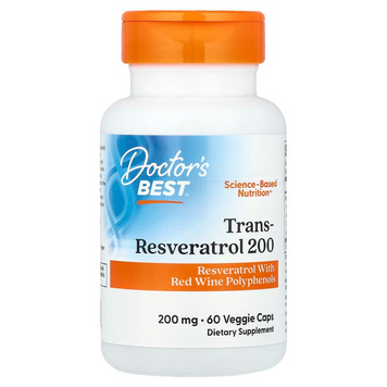 Doctor's Best, транс-ресвератрол 200 с Resvinol, 200 мг, 60 вегетарианских капсул (DRB-00211), фото