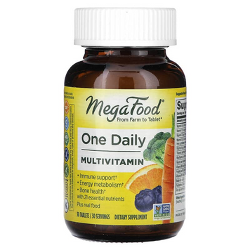 MegaFood, One Daily, вітаміни для прийому один раз на день, 30 таблеток (MGF-10150), фото