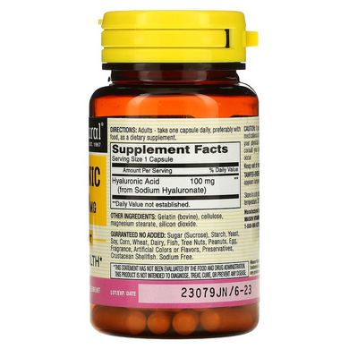 Mason Natural, Гиалуроновая кислота, 100 мг, 30 капсул (MAV-17778), фото