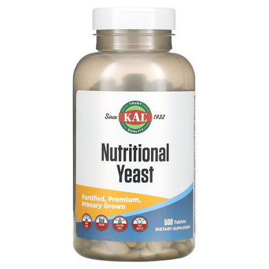Харчові дріжджі, Nutritional Yeast, KAL, 500 таблеток (CAL-39828), фото