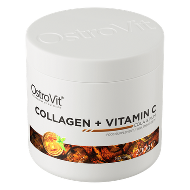 Ostrovit, Колаген + Вітамін C, Collagen + Vitamin C, кола + ром, 200 г (OST-92019), фото