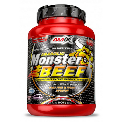 Amix, Anabolic Monster Beef Protein, полуниця+банан, 1000 г (819299), фото