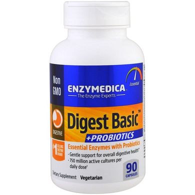 Enzymedica, Digest Basic, добавка з пробіотиками, 90 капсул (ENZ-13051), фото