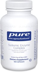 Ферменты, комплекс, суставы, ткани и мышцы, Systemic Enzyme Complex, Pure Encapsulations, 180 капсул (PE-00862), фото