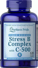 Комплекс В - стрес з вітаміном С, Stress Vitamin B-Complex, Puritan's Pride, 120 капсул (PTP-10334), фото