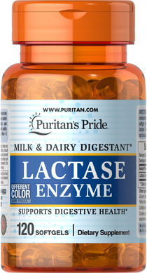 Лактазные ферменты Puritan's Pride, Lactase Enzyme, 120 капсул (PTP-14932), фото