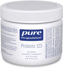 Пробиотики для детей, поддержка здоровой микрофлоры кишечника, Probiotic 123, Pure Encapsulations, 60 гр (PE-02138), фото