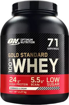 (EU) Optimum Nutrition, Сироватковий протеїн, 100% Whey Gold Standard, Печиво з кремом, 2260 г (OPN-60421), фото