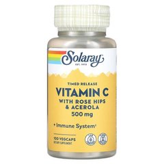 Вітамін С, Vitamin C, Solaray, двофазне вивільнення, 500 мг, 100 капсул (SOR-04400), фото