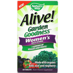 Nature's Way, Alive! Garden Goodness, мультивитамин для женщин, 60 таблеток (NWY-12111), фото