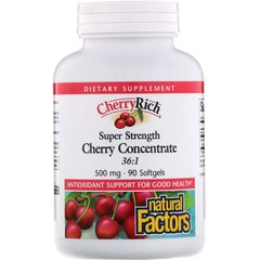 Екстракт дикої вишні (CherryRich), Natural Factors 500 мг, 90 капсул (NFS-04525), фото