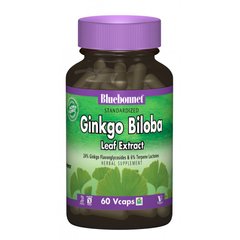 Екстракт листя гінкго білоба, Bluebonnet Nutrition, 60 гелевих капсул (BLB-01362), фото