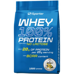 Sporter, Whey 100% Protein, Сывороточный протеин, ваниль, безлактозный, 1000 г (821262), фото