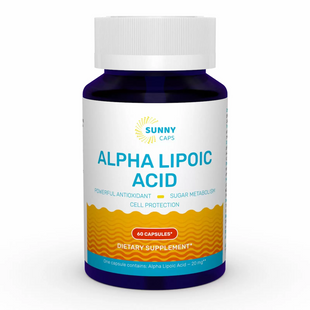 Альфа-ліпоєва кислота, Alpha-Lipoic Acid Powerfull, Sunny Caps, 60 капсул (SUN-530678), фото