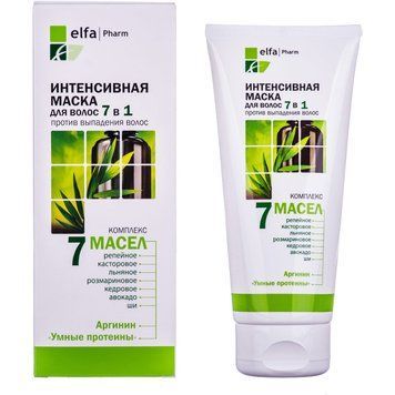 Маска для волосся ELFA PHARM 7 олій Інтенсивна 7 в 1 - 200 мл, фото