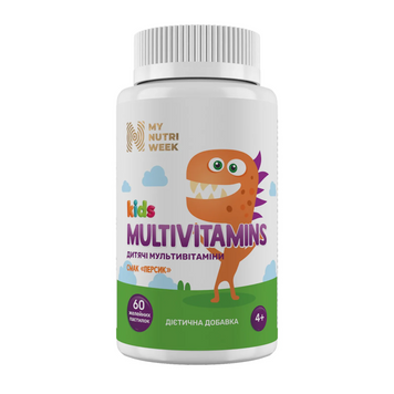 My Nutri Week, Kids Multivitamins, Мультивітаміни для дітей, 60 желейних пастилок (MNW-570031), фото
