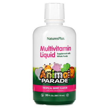 Nature's Plus, Source of Life, Animal Parade, рідкі мультивітаміни для дітей, смак натуральних тропічних ягід, 887,10 мл (NAP-29951), фото