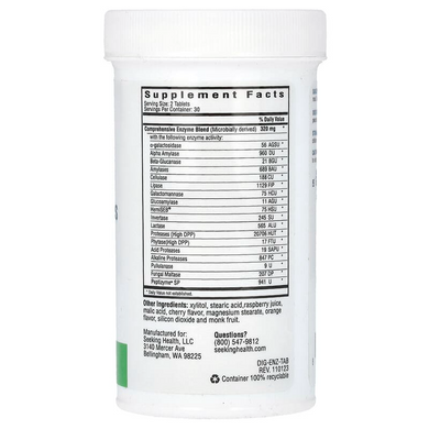 Seeking Health, жувальні таблетки із травними ферментами, 60 жувальних таблеток (SKH-52184), фото