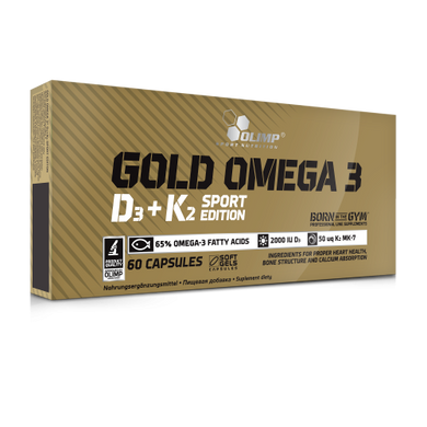 Olimp Nutrition, Gold Omega 3 D3+K2 sport edition 60 капс (811769), фото