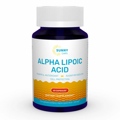 Альфа-липоевая кислота, Alpha-Lipoic Acid Powerfull, Sunny Caps, 60 капсул (SUN-530678), фото