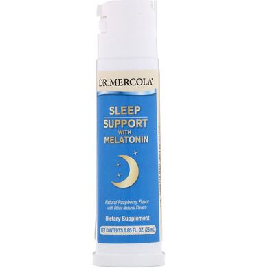 Dr. Mercola, Підтримка сну з мелатоніном, зі смаком малини, 25 мл (MCL-01197), фото