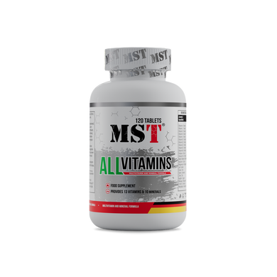 MST Nutrition, Мультивітаміни, All Vitamins, смак полуниці, 120 жувальних табелок (MST-16105), фото