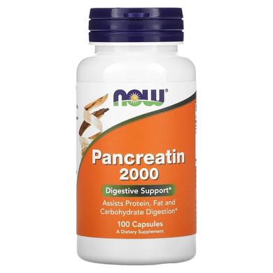 Now Foods, панкреатин, 10X — 200 мг, 100 капсул (NOW-02945), фото
